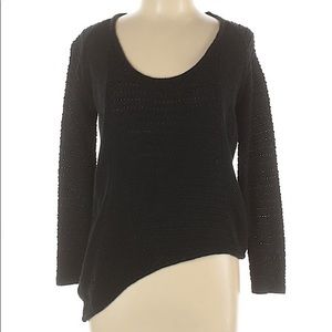 Zara Knit Asymmetrical Sweater Black Size Large